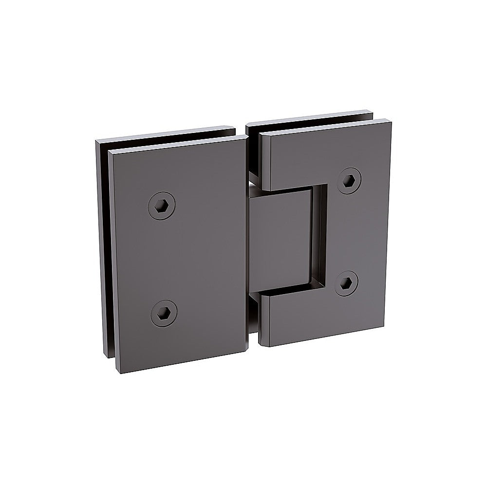 110cm Wall-to-Wall Frameless Shower Screen – Gunmetal F-Brackets with SS Hinges & Square Double Pull Handle - Image 7