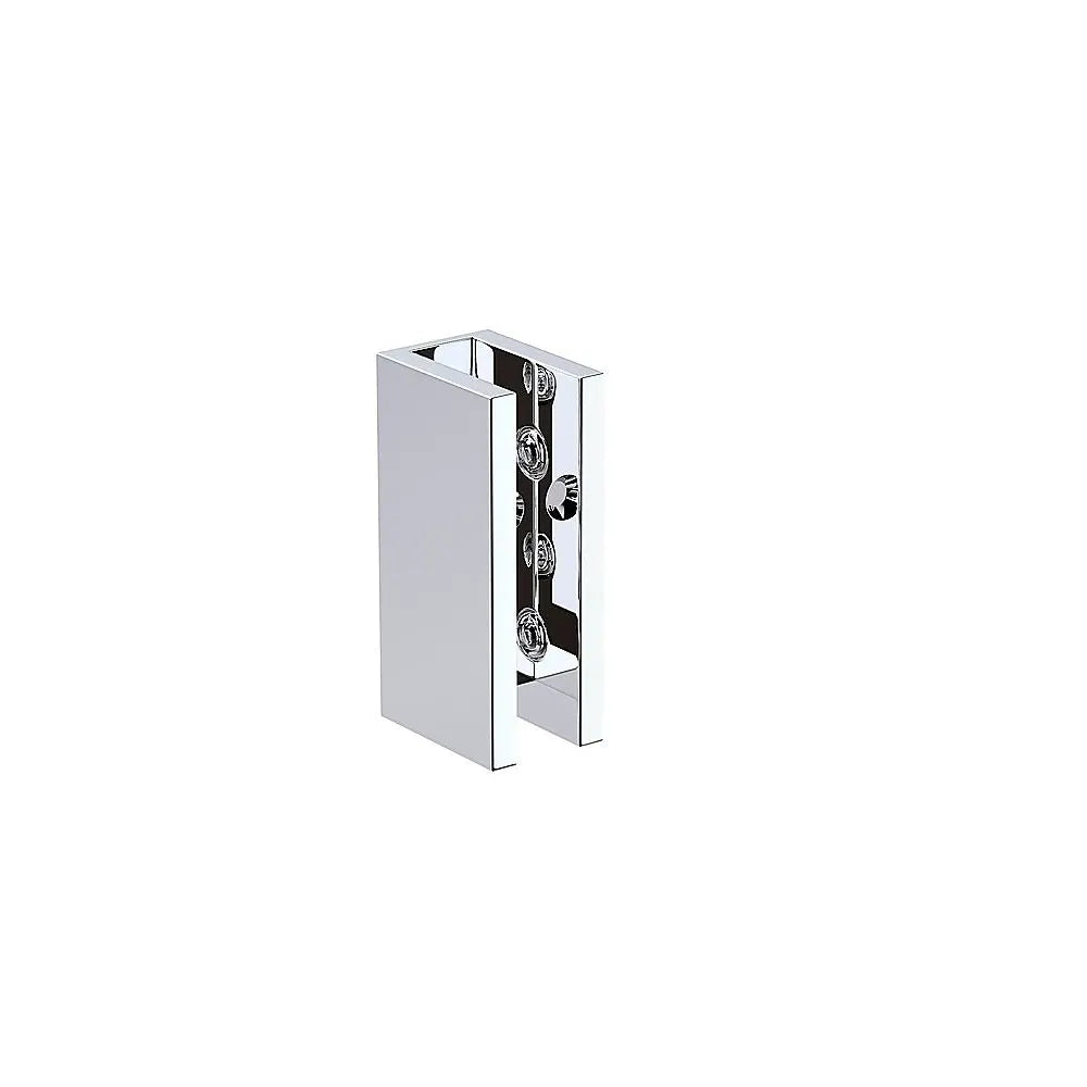120cm Wall-to-Wall Frameless Shower Screen – Chrome U-Brackets and Floor U-Bracket with SS Hinges & Square Double Pull Handle - Image 4