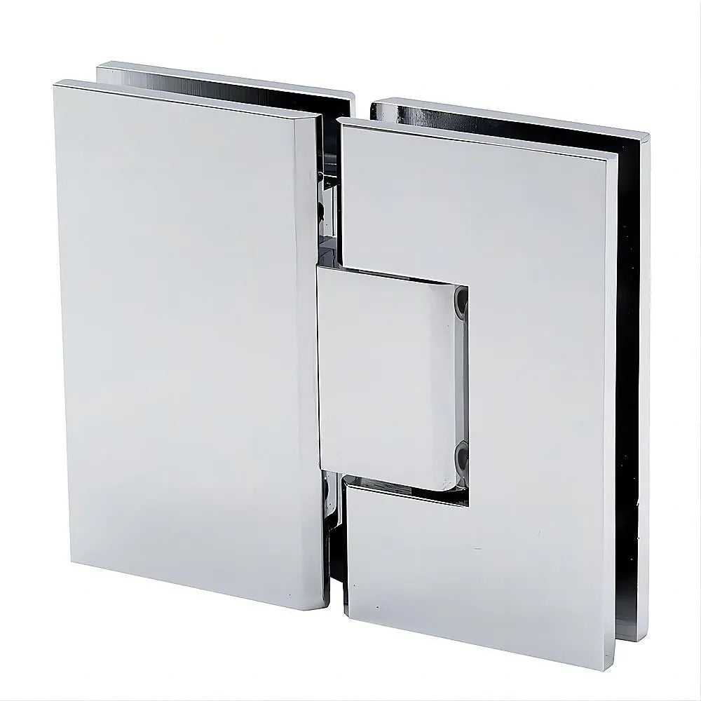 120cm Wall-to-Wall Frameless Shower Screen – Chrome U-Brackets and Floor U-Bracket with SS Hinges & Square Double Pull Handle - Image 8