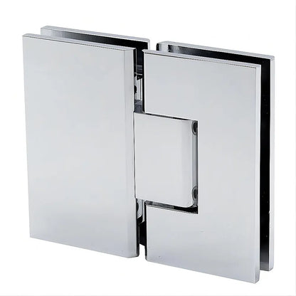 120cm Wall-to-Wall Frameless Shower Screen – Chrome F-Brackets with SS Hinges & Square Double Pull Handle - Image 7