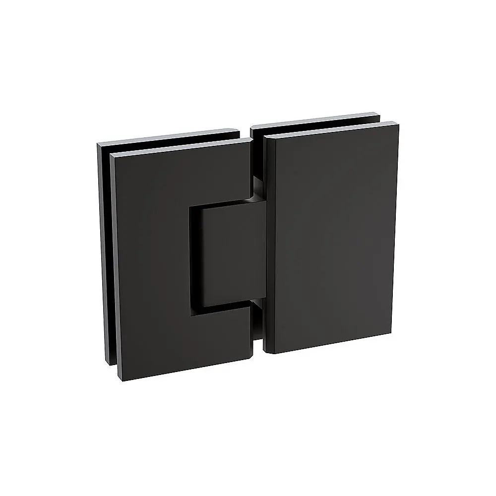 90cm Wall to Wall Frameless Shower Screen – Black Wall Channel , SS Hinges & Square Double Pull Handle - Image 6