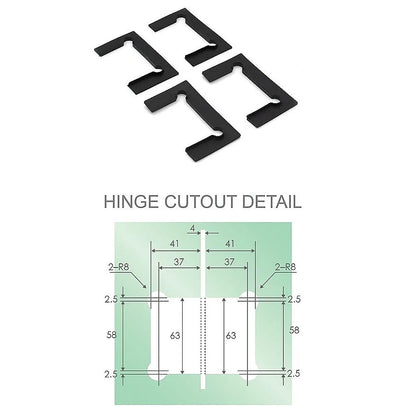 90cm Wall to Wall Frameless Shower Screen – Black Wall Channel , SS Hinges & Square Double Pull Handle - Image 9