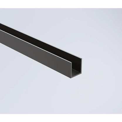 90cm Wall to Wall Frameless Shower Screen – Black Wall Channel and Floor Channel, SS Hinges & Square Double Pull Handle - Image 4