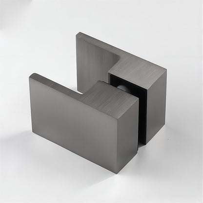 90cm Wall to Wall Frameless Shower Screen – Gunmetal Wall Channel , SS Hinges & Square Double Pull Handle - Image 9