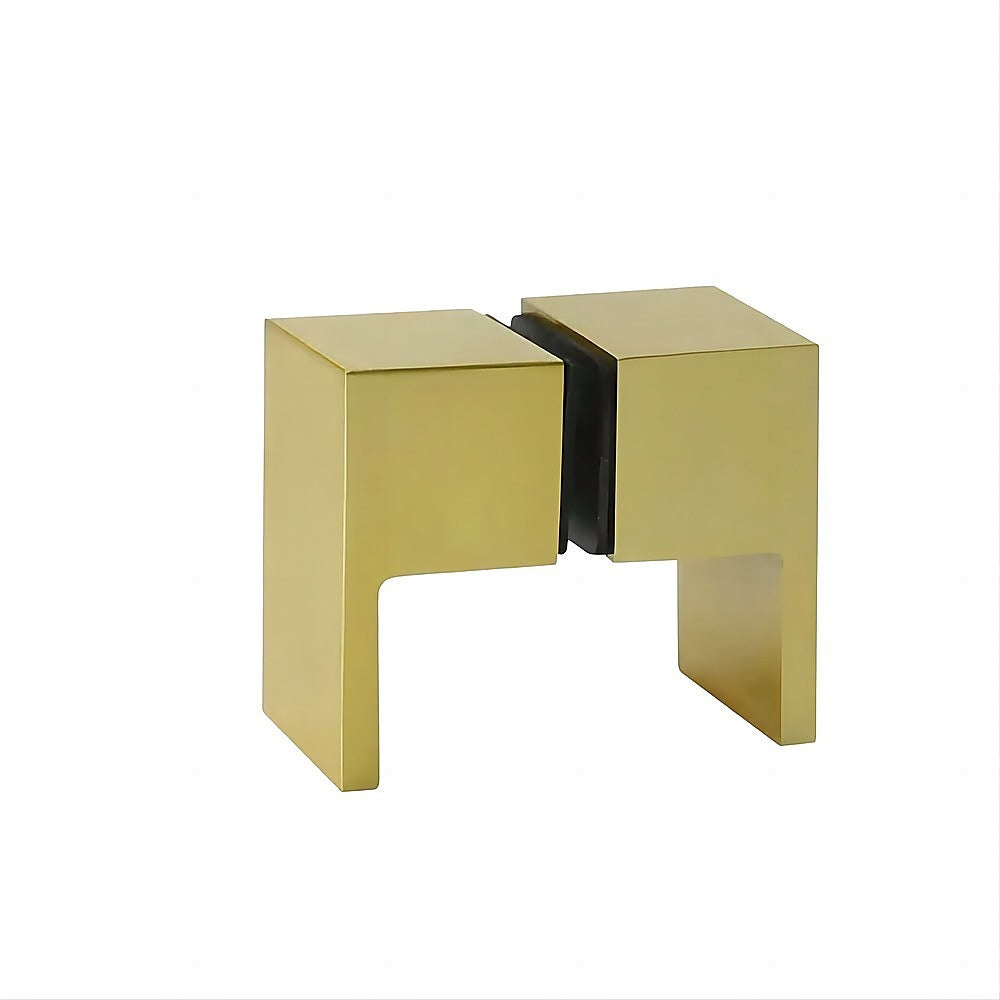 110cm Wall to Wall Frameless Shower Screen – Gold Wall Channel , SS Hinges & Square Double Pull Handle - Image 9