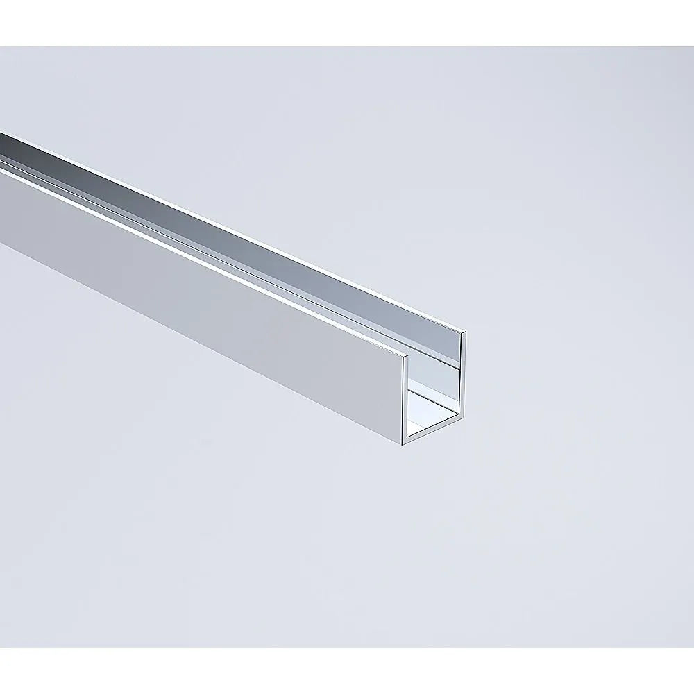 120cm Wall to Wall Frameless Shower Screen – Chrome Wall Channel and Floor Channel, SS Hinges & Square Double Pull Handle - Image 4