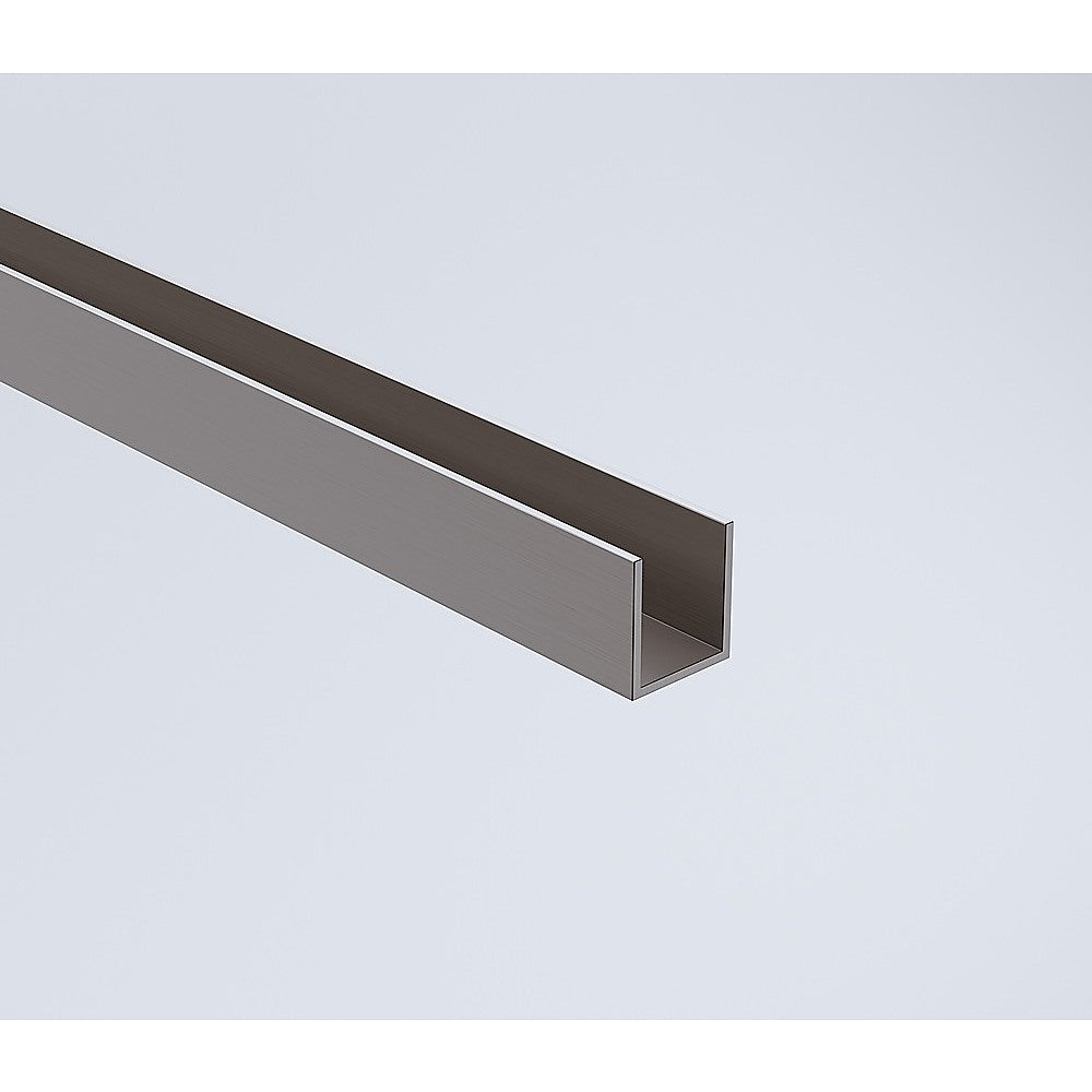 120cm Wall to Wall Frameless Shower Screen – Gunmetal Wall Channel and Floor Channel, SS Hinges & Square Double Pull Handle - Image 2