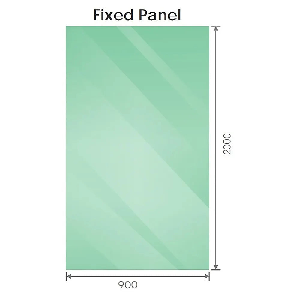 90x90cm Corner Frameless Shower Screen with Chrome Wall Channel and Floor F-Bracket and SS Hinges, Round Knob Handle - Image 6