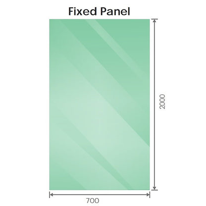 100x70cm Corner Frameless Shower Screen with Gunmetal F-Brackets and SS Hinges, Square Double Pull Handle - Image 3