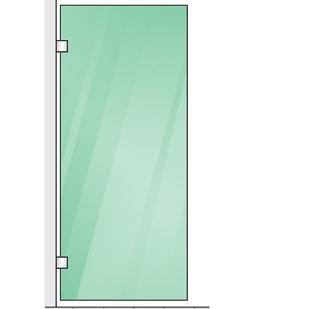 120x100cm Gunmetal Corner Frameless Shower Screen with Wall Channel Brackets, Stainless Steel Hinges & Square Knob Handle - Image 2