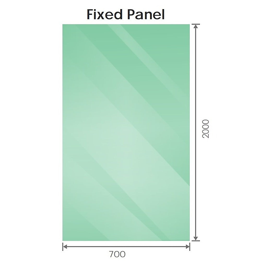 90x70cm Gunmetal Corner Frameless Shower Screen with Wall Channel Brackets, Stainless Steel Hinges & Square Double Pull Handle - Image 3
