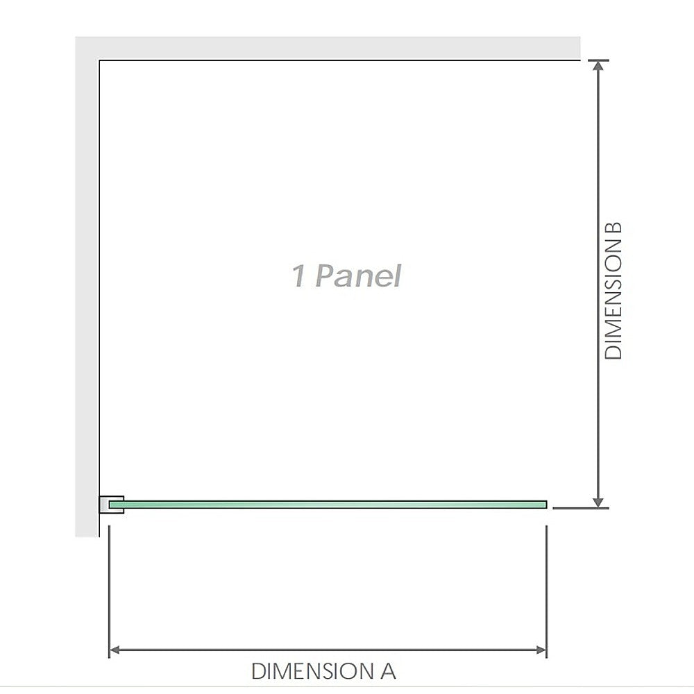 100x100cm Gunmetal Corner Frameless Shower Screen with Wall Channel Brackets, Stainless Steel Hinges & Square Double Pull Handle - Image 3