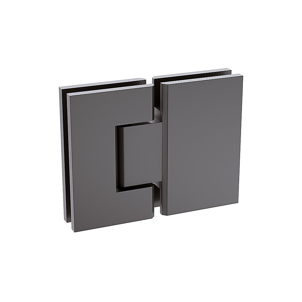 120x100cm Gunmetal Corner Frameless Shower Screen with Wall Channel and Floor Channel Brackets, Stainless Steel Hinges & Square Double Pull Handle - Image 8