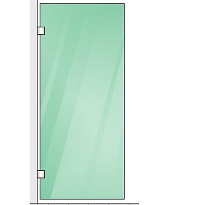 120x120cm Gunmetal Corner Frameless Shower Screen with Wall Channel and Floor Channel Brackets, Stainless Steel Hinges & Square Double Pull Handle - Image 2