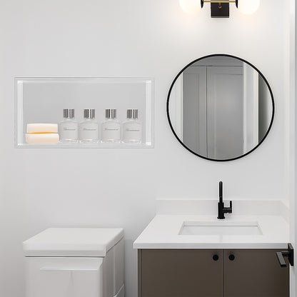641 x 336 x 101mm Shower Niche Single Shelf Organizer No Tile Needed in White - Image 6