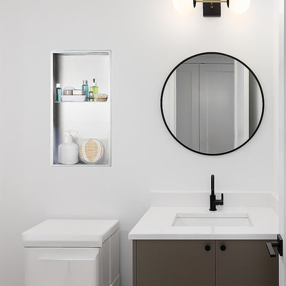 641 x 336 x 101mm Shower Niche Double Shelf Organizer No Tile Needed in White - Image 4
