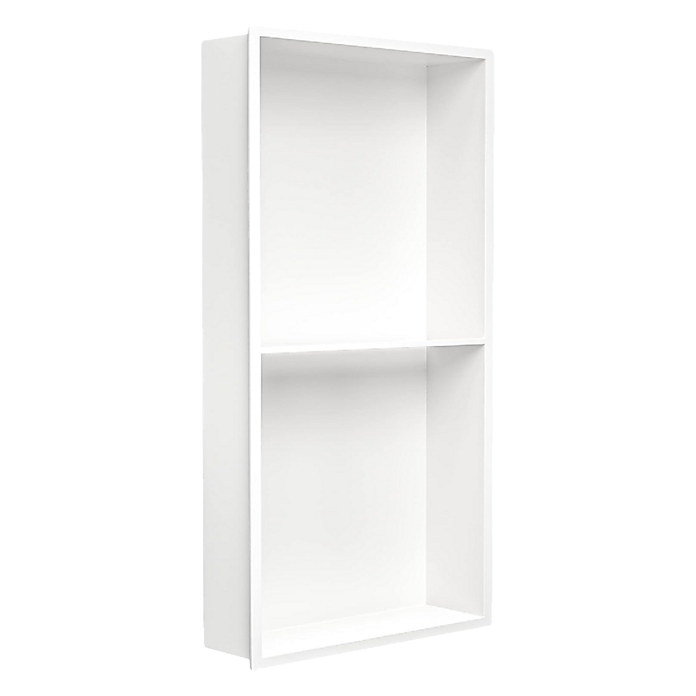 641 x 336 x 101mm Shower Niche Double Shelf Organizer No Tile Needed in White - Image 5