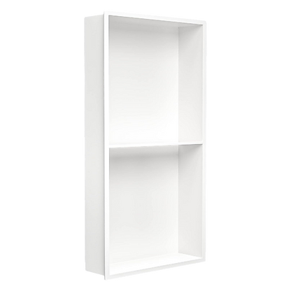 641 x 336 x 101mm Shower Niche Double Shelf Organizer No Tile Needed in White - Image 5