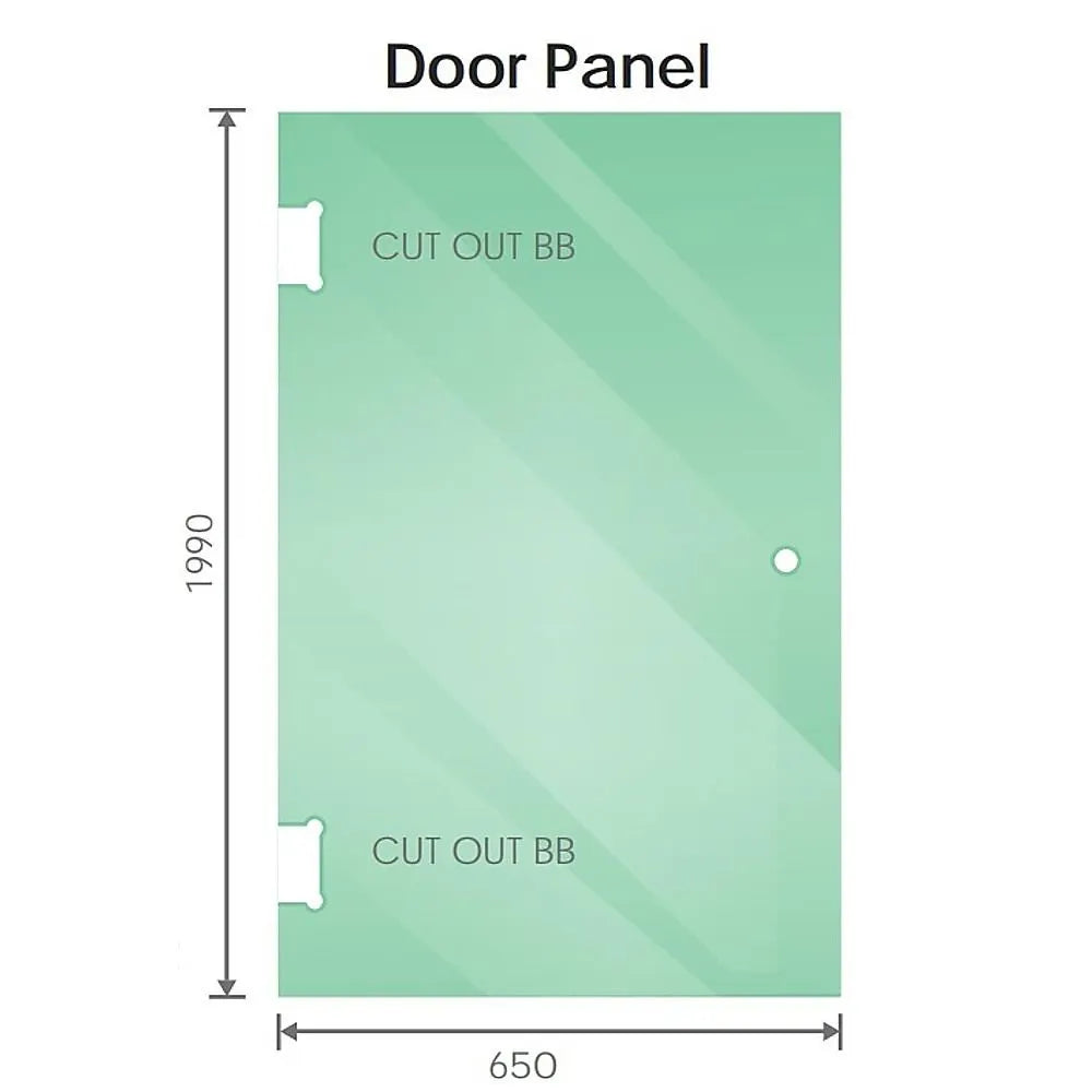 90x100cm Double Door Corner Shower Screen – Black U-Brackets, SS Hinges & Square Double Pull Handle - Image 6