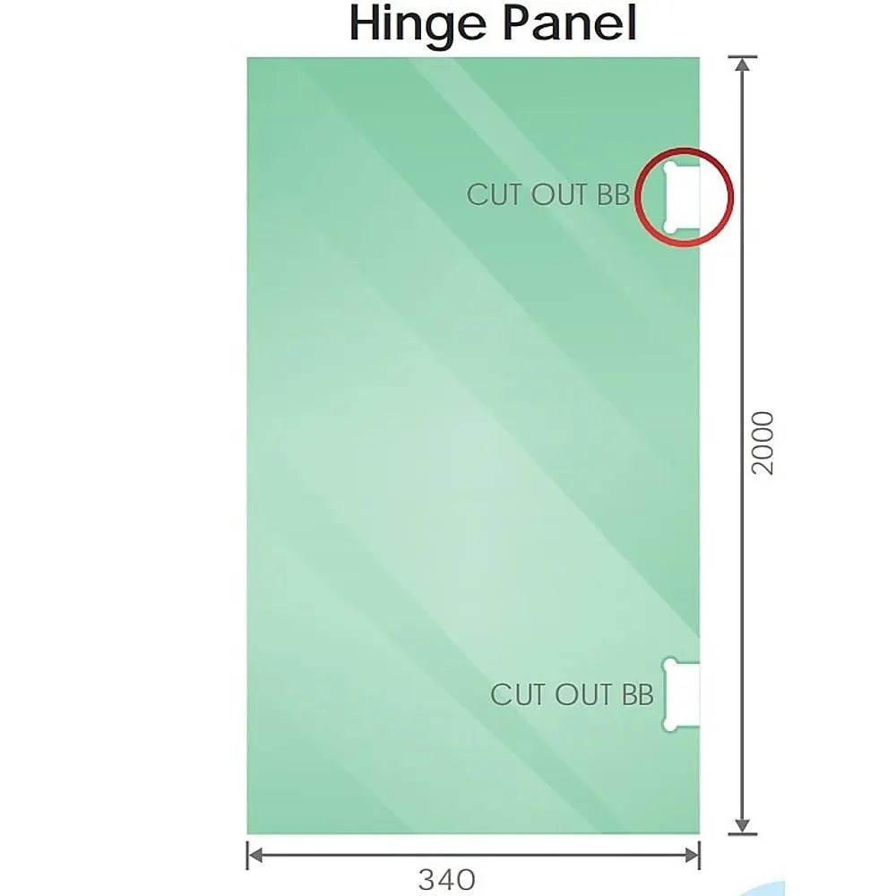 90x100cm Double Door Corner Shower Screen – Black F-Brackets, SS Hinges & Square Double Pull Handle - Image 7