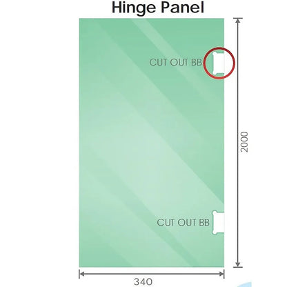 90x100cm Double Door Corner Shower Screen – Black F-Brackets, SS Hinges & Square Double Pull Handle - Image 7