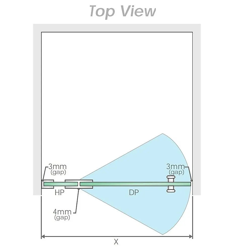 90x100cm Double Door Corner Shower Screen – Black F-Brackets, SS Hinges & Square Double Pull Handle - Image 8