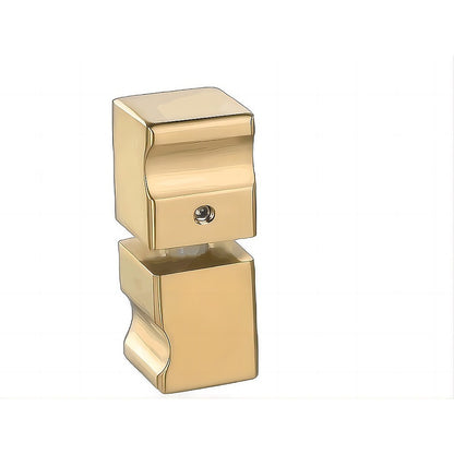 100x100cm Double Door Corner Shower Screen – Wall Channels with SS Hinges in Gold, Square Knob Handle - Image 9