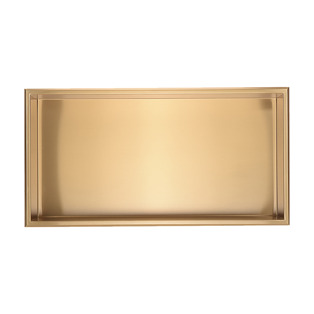 641 x 336 x 101mm Shower Niche Single Shelf Organizer No Tile Needed in Gold - Image 4