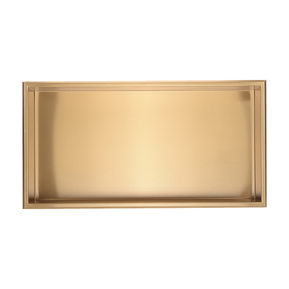 641 x 336 x 101mm Shower Niche Single Shelf Organizer No Tile Needed in Gold - Image 4