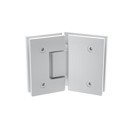 100cm Frameless Diamond Shower Screen – Channels with SS Hinges in White, Square Knob Handles - Image 3