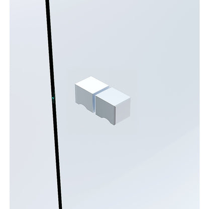 100cm Frameless Diamond Shower Screen – Channels with SS Hinges in White, Square Knob Handles - Image 8