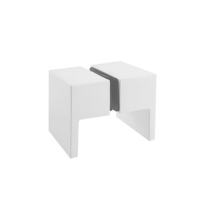 100cm Frameless Diamond Shower Screen – Channels with SS Hinges in White, Square Double Pull Handles - Image 7