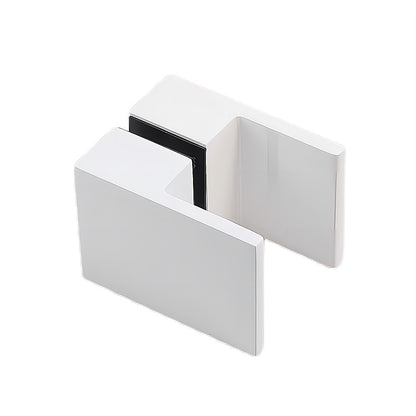 100cm Frameless Diamond Shower Screen – Channels with SS Hinges in White, Square Double Pull Handles - Image 9
