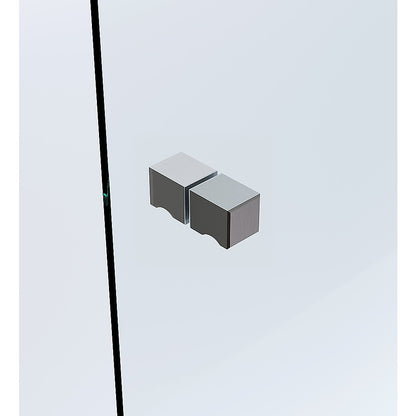 100cm Frameless Diamond Shower Screen – Gunmetal F-Brackets, Brass Hinges & Square Knob Handle - Image 9
