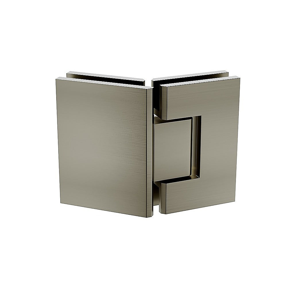100cm Frameless Diamond Shower Screen – Gunmetal F-Brackets, Brass Hinges & Square Double Pull Handle - Image 3