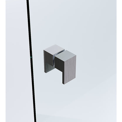 100cm Frameless Diamond Shower Screen – Gunmetal F-Brackets, Brass Hinges & Square Double Pull Handle - Image 9