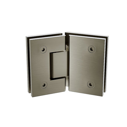 100cm Frameless Diamond Shower Screen – Channels with Brass Hinges in Gunmetal, Square Knob Handle - Image 5