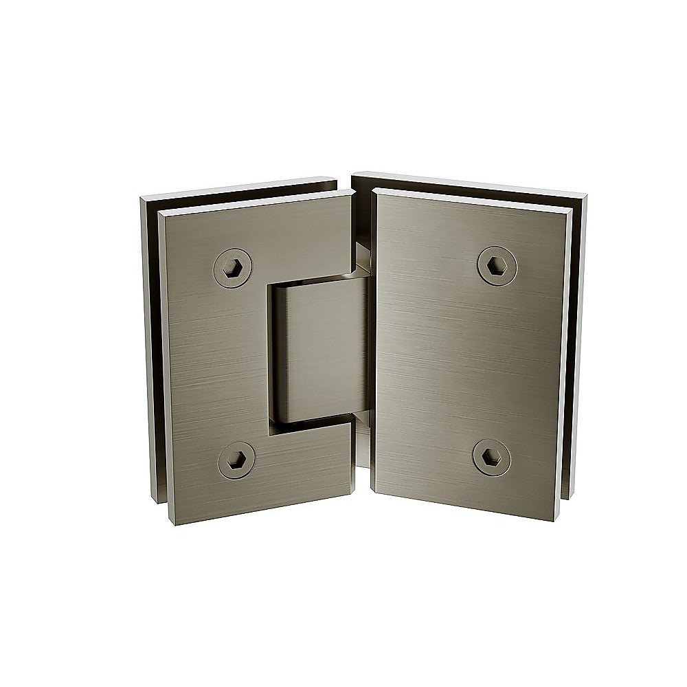 100cm Frameless Diamond Shower Screen – Channels with Brass Hinges in Gunmetal, Square Double Pull Handle - Image 5