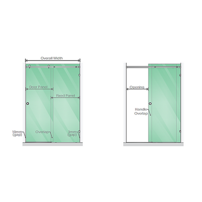 120cm Frameless Glass Sliding Shower Door – With White Rail and Wall Channel for Modern Bathrooms - Image 3