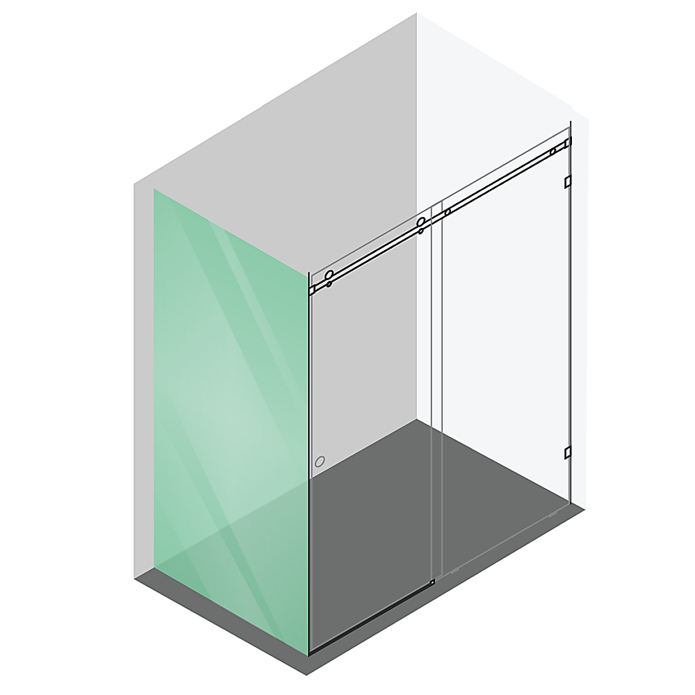 130x90cm Frameless Glass Sliding Corner Shower – With Chrome Rail and Wall Channel for Contemporary Bathrooms - Image 6