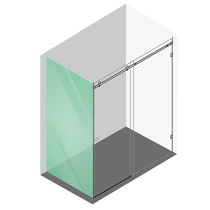 130x90cm Frameless Glass Sliding Corner Shower – With Chrome Rail and Wall Channel for Contemporary Bathrooms - Image 6