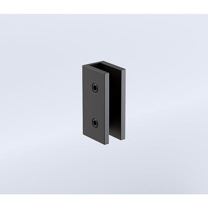 70cm Reeded Glass Shower Screen with Black U-Brackets and Round Pole - Image 7
