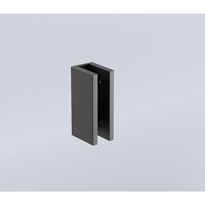80cm Reeded Glass Shower Screen with Black U-Brackets - Image 6