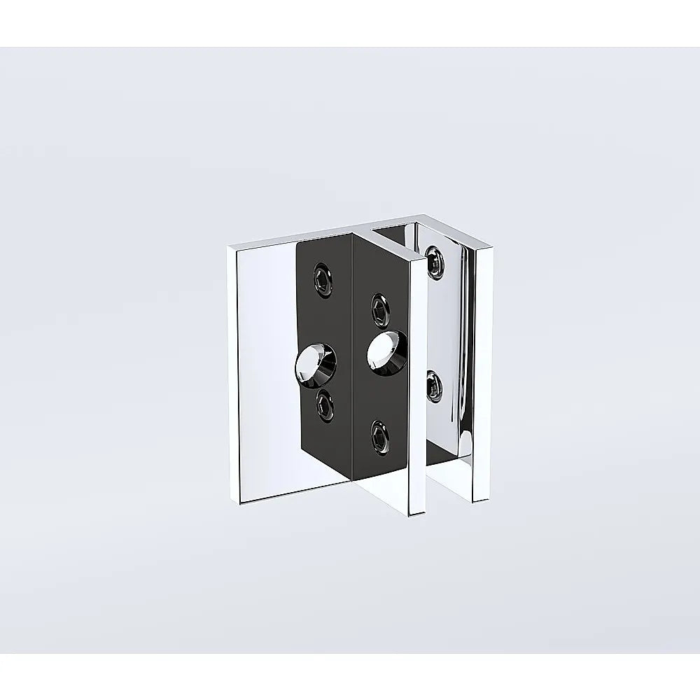 90cm Reeded Glass Shower Screen with Chrome F-Brackets and Floor F-Bracket - Image 7