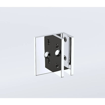 90cm Reeded Glass Shower Screen with Chrome F-Brackets and Floor F-Bracket - Image 7
