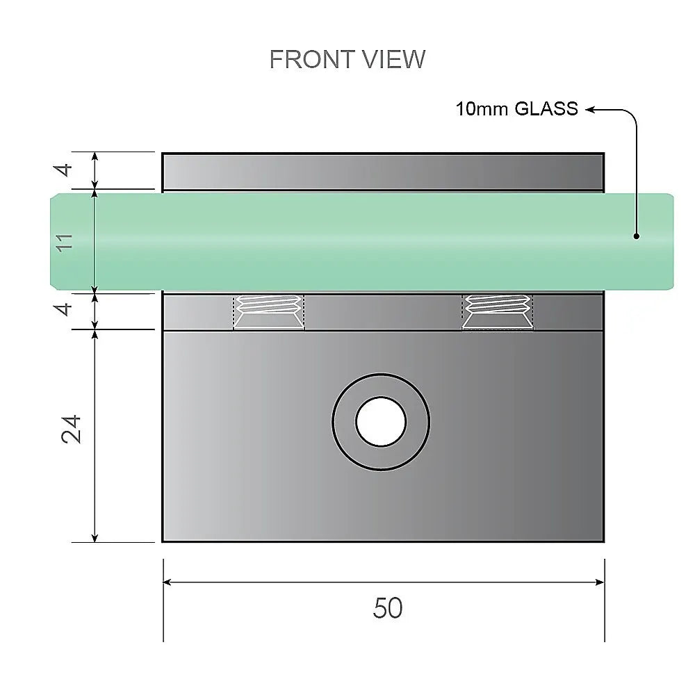 90cm Reeded Glass Shower Screen with Chrome F-Brackets and Floor F-Bracket - Image 8