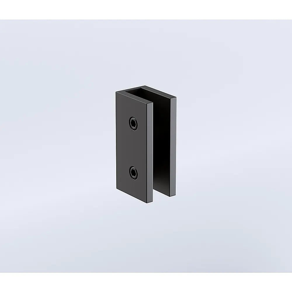 90cm Reeded Glass Shower Screen with Black U-Brackets - Image 7