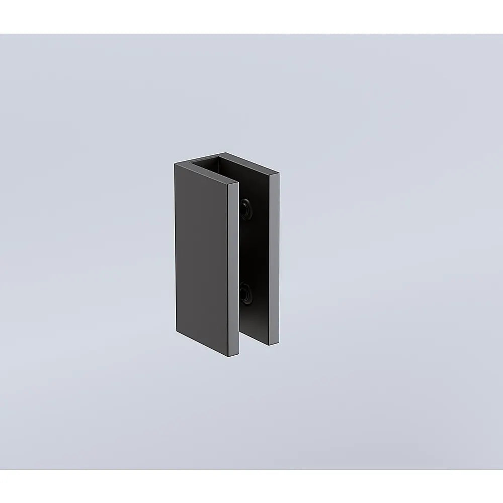 90cm Reeded Glass Shower Screen with Black U-Brackets and Floor U-Bracket - Image 6