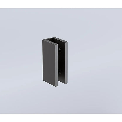 90cm Reeded Glass Shower Screen with Black U-Brackets and Floor U-Bracket - Image 6