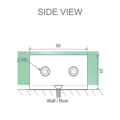 90cm Reeded Glass Shower Screen with Black U-Brackets and Floor U-Bracket - Image 9